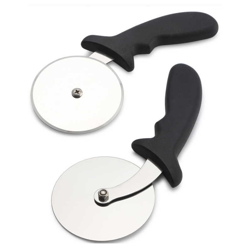 Pizza kerékvágó rozsdamentes acél pizza vágógép Pizza szeletelő fa fogantyúval könnyen tisztítható