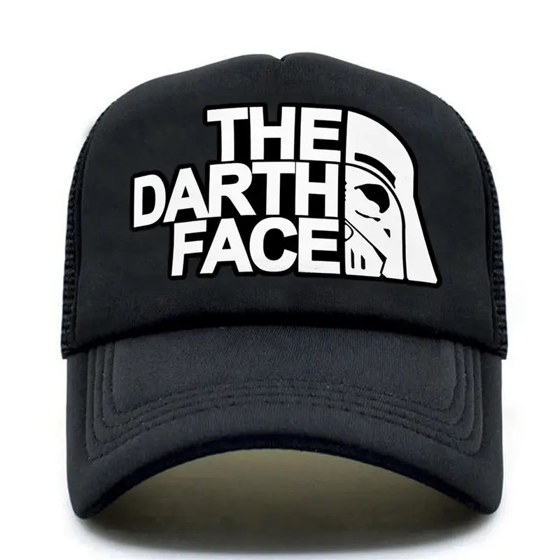 Darth Trucker Cap Star Cap férfiak vicces arc baseball sapkák hűvösnyári háló háló kalap férfiaknak