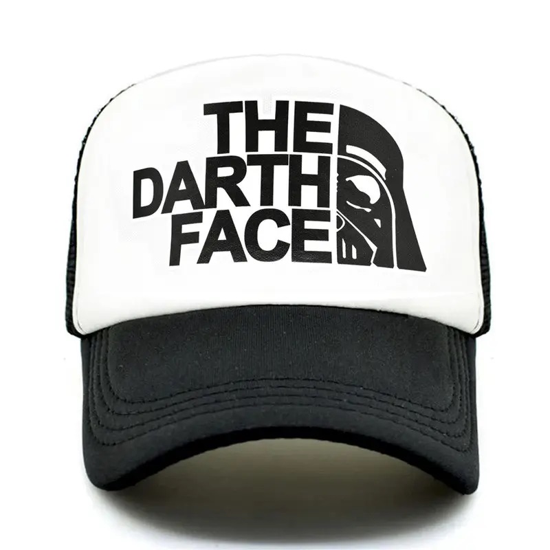 Darth Trucker Cap Star Cap férfiak vicces arc baseball sapkák hűvösnyári háló háló kalap férfiaknak