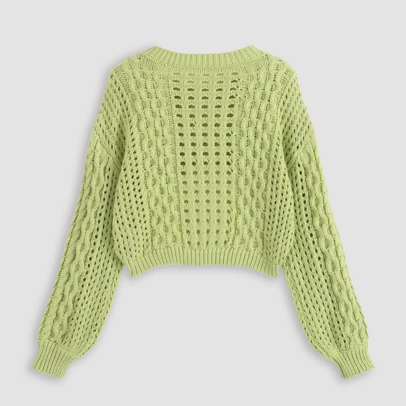 Nyári divat rövid kardigánok kötöttáruval anők számára