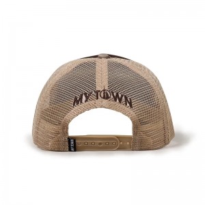 Jó minőségű, egyedi 3D hímzett logó 5 panel Gorras habhálós teherautó sapka kalap férfiaknak