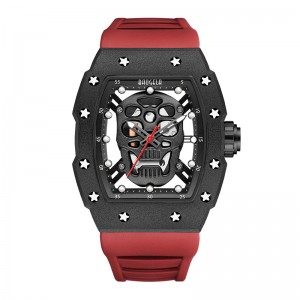 Baogela Skull Tonneau Watch Top Brand Quartz rozsdamentes acél órák vízálló kreatív óra szilikonszíj karóra Rose 4141