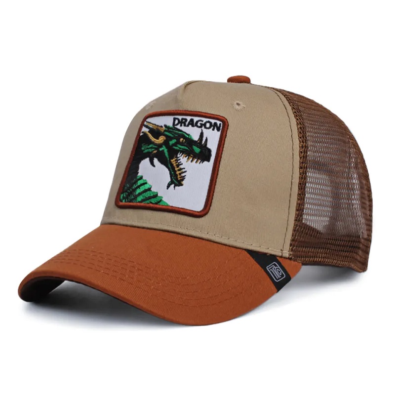 Unisex állítható Amazon Hotsale Animal Trucker kalapok 3D hímzés testreszabott baseball sapkák