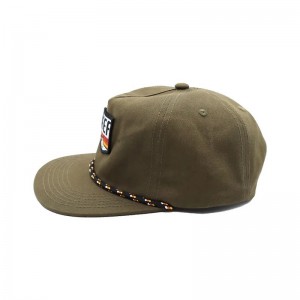 Nem strukturálatlan Snapback kalapok kötél retro 5 panel szövött patch címke Cotton Twill Snapback Caps Sportman kalap
