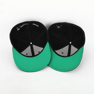 Egyéni 6 panel fekete zárt hátsó flex fickó gorras sapka felszerelt kalap 3D hímzés logó zöld alsó alsónövény hip -hop snapback sapka