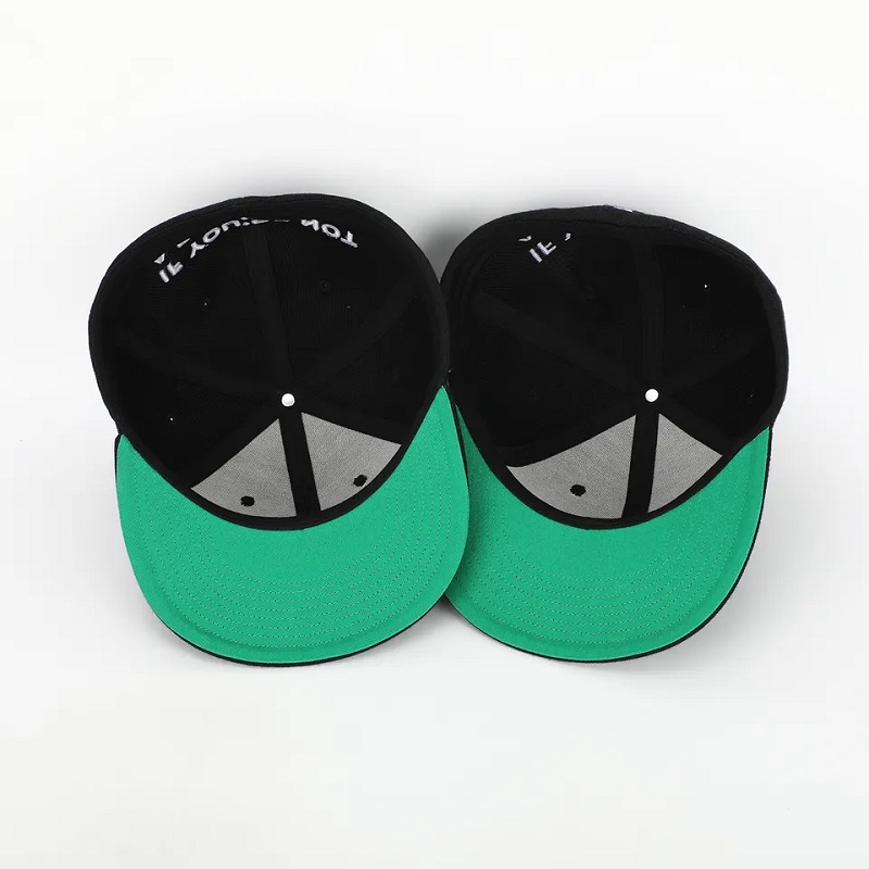 Egyéni 6 panel fekete zárt hátsó flex fickó gorras sapka felszerelt kalap 3D hímzés logó zöld alsó alsónövény hip -hop snapback sapka