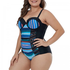 A csíkos varrás vékony fürdőruhákat jelenik meg