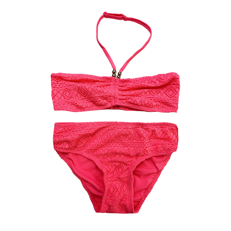 Haltertereck csipke Két darab gyerek fürdőruhákat