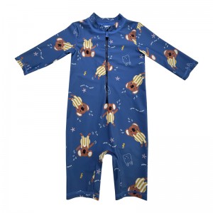 Rajzfilmnyomtatott cipzár egyrészes gyerekek fürdőruhái