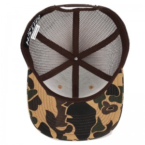 Egyedi kacsa barna camo camo snapback háló javító logó 6 panel richardson 112 teherautó sapka kalap