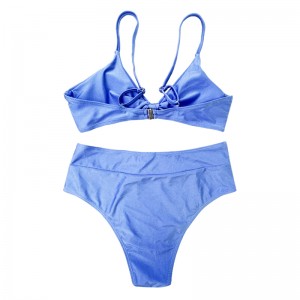 Egységes színű szexi hátnélküli heveder fürdőruhák