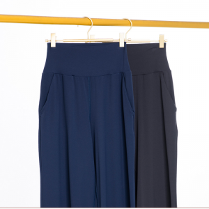 Zseb széles lábú laza jóganadrág