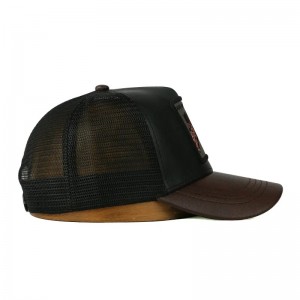 Mens háló olcsó egyedi 5 panel teherautó sapka applikáció hímzett javítás gorras teherautó kalapok