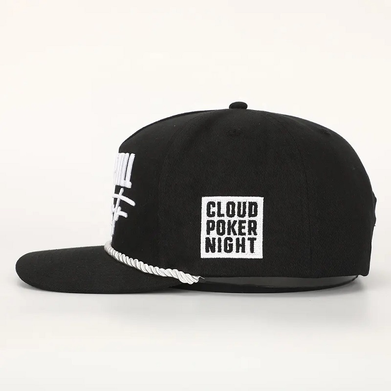 Egyéni hímzés 5 panel fekete pamut előadás sport apa férfi férfiak golf gorras kötél baseball sapka