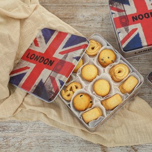 Süti dobozok cukorkák cukorkáknégyzet alakú ón dobozok