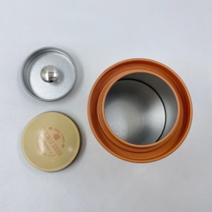 Ónlemez kerek tea caddy cukorka snack csomagoló doboz ón doboz