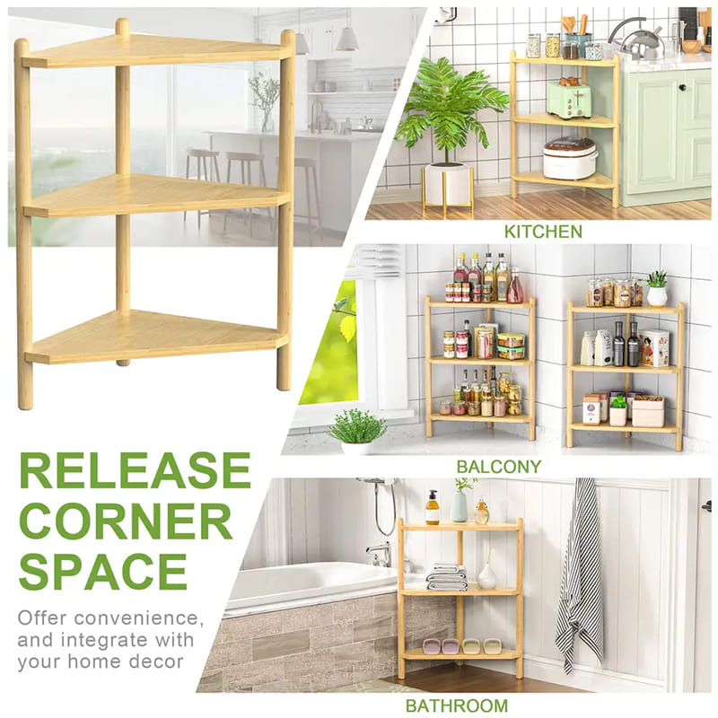 Bambusz zuhany sarokállvány