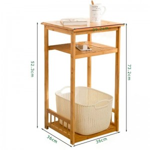 2 Tier testreszabható bambusz fa tároló oldalszekrény éjszakai állvány végzet