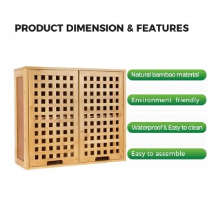 Bambusz fürdőszobai szekrény Szekrény Tárolószekrények