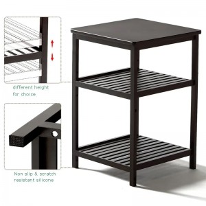 3 Tiers Bamboo Wood Feing Asztal Modern éjjeliszekrény kerek oldalsó end ékezetes dohányzóasztal éjszakai állvány anappali hálószobához