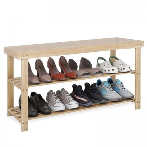 3. emeleti bejárati tároló állvány bambusz cipőállvány pad