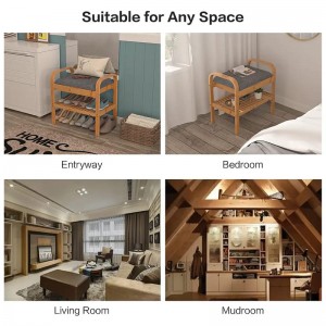 Folyosó kijelző polc szervező tároló cipőállvány pad bambuszpad