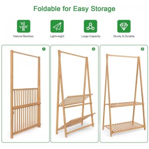 Nagy kapacitás és helymegtakarítás bambusz gyerekek gyerekek fogas