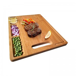 Bambusz daraboló tábla 3 beépített rekeszekkel