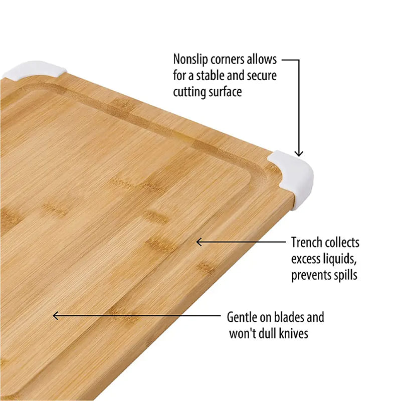 Bambusz multifunkcionális antiskid vágódeszka