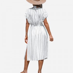 Csíkos midi takaró ruha