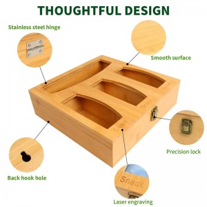 Bambusz cipzáras táska tároló