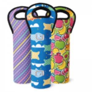 OEM promóciós termékek egyedi fehérneoprén bor táska szublimációsnyomtatáshoz