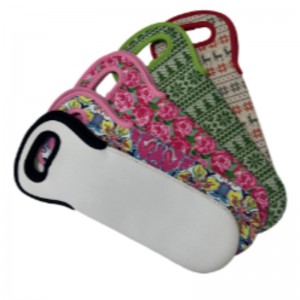 OEM promóciós termékek egyedi fehérneoprén bor táska szublimációsnyomtatáshoz