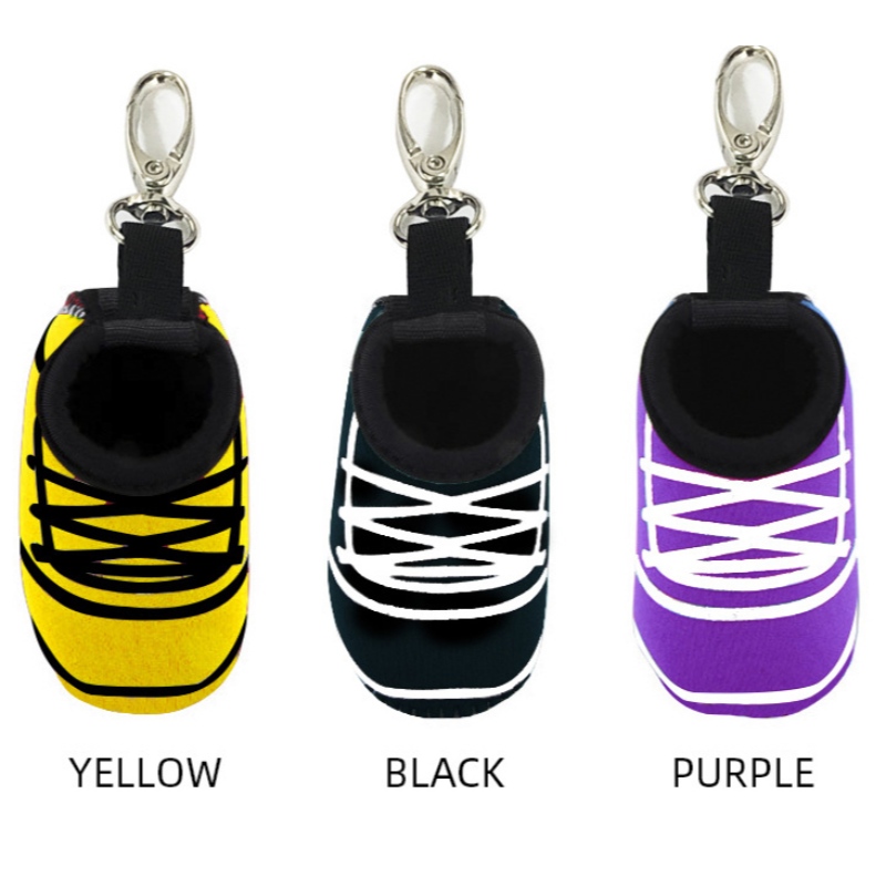 Nagykereskedelmineoprén Két golfgolyó csomagoló zsebek derékzsákok Testreszabott golflabda tasak horoggal