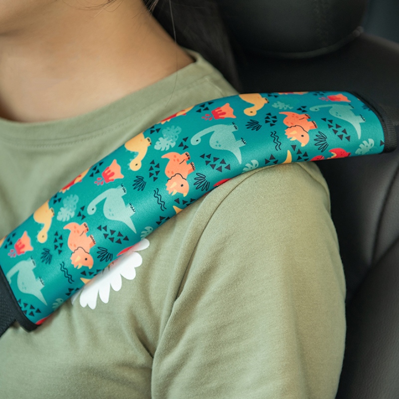 Natucare gyerekek reflektívneoprén pamut biztonsági öv fedele fekete mosható