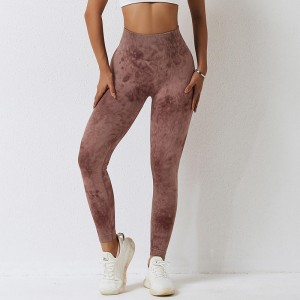 SC10125nagykereskedelmi árnyakkötésű festék scrunch tompanadrág és jóganadrág magas derék sportnői tornaterem jóganadrág zsákmány Leggings
