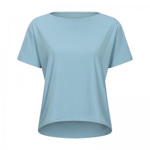 SC10266 Egyéni logó jóga ing kivágás edzés pulóver jóga ing rövid ujjú sport jóga edzés laza száraz pólónők