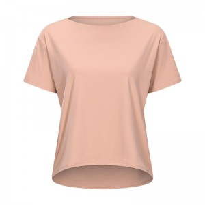 SC10266 Egyéni logó jóga ing kivágás edzés pulóver jóga ing rövid ujjú sport jóga edzés laza száraz pólónők