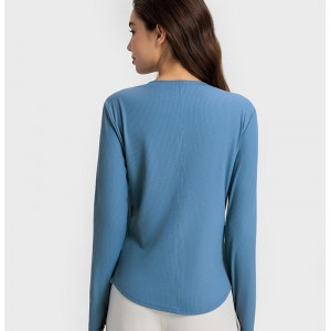 Sc102613 hosszú ujjú jóga ing jóga pólók fitnesz futó kereknyakú pólók jóga hosszú ujjúnői póló tornaterem ing