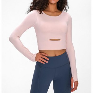 Sc10275 szoros illeszkedő hosszú ujjú jóga pólónő jóga póló pólónövényi tartály tornaterem hosszú ujjú jóga teteje póló