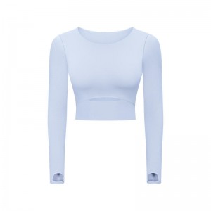 Sc10275 szoros illeszkedő hosszú ujjú jóga pólónő jóga póló pólónövényi tartály tornaterem hosszú ujjú jóga teteje póló