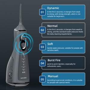 Újratölthető fogászati ​​ellátás levehető, tisztítható víztartály vezetéknélküli vízfogashajzoló fogakhoz