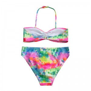 Gyerekek, kötőfékesnyakú fürdőruhával és színátmenet színű