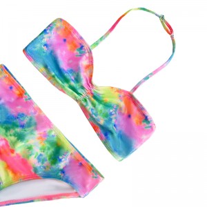 Gyerekek, kötőfékesnyakú fürdőruhával és színátmenet színű