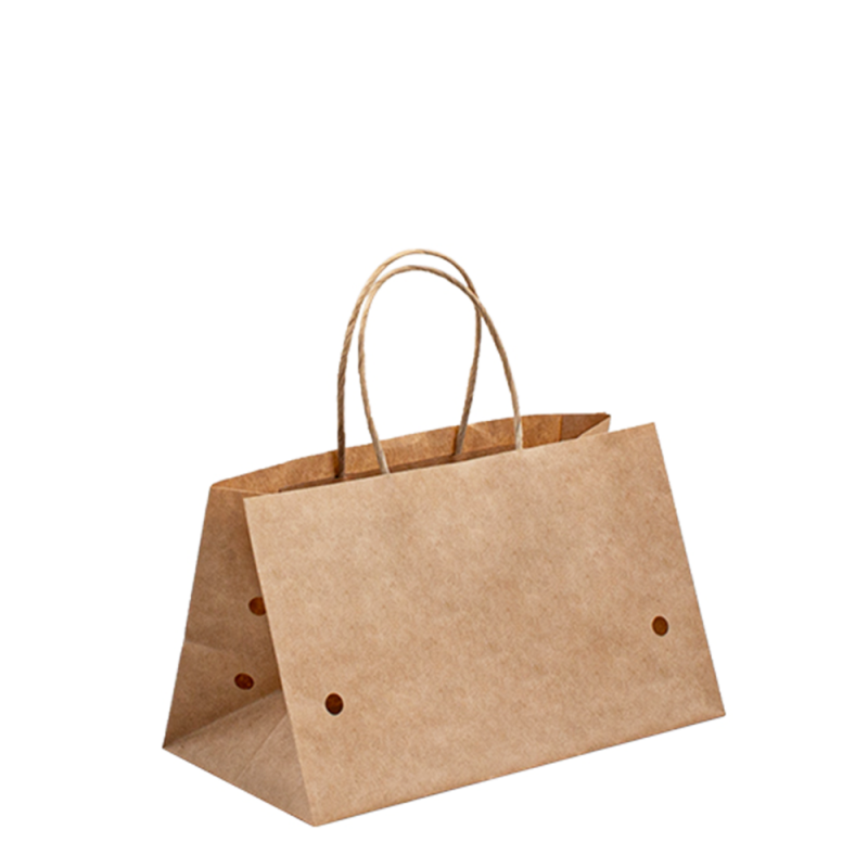 Egyéni ételcsomagoló táskák csomagolási papírzacskóhoz logóval, kézbesítési papír ételtáskák ételekhez, barna papír kraft táska egyedi