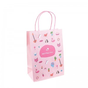 Környezetbarát újrahasznosított fekete fehér ételek elvihető csomagolása kézműves papír táska ajándék vásárlás barna kraft papírzacskó fogantyúval