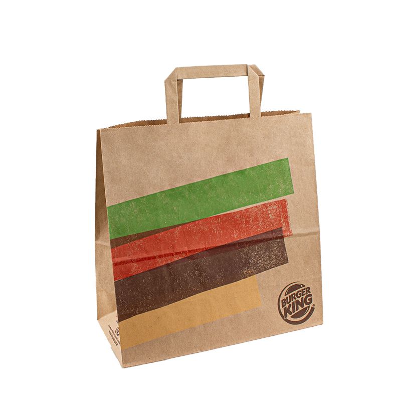 Kraft papír bevásárló táska ételcsomagolás egyedi papírzacskók logó papírzsák fogantyúval