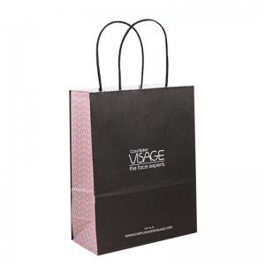 Élelmiszer -elvihető logó vásárlás egyedi papírzacskók kraft fogantyúkkal