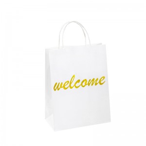 Papír party táskák Csomagoló papírzacskó luxus elvihető papírzacskók ételek köszönöm papírzacskó