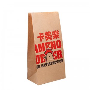 Nem bevont bélésű élelmiszer -minőségű eldobható kraft papírcsomagoló táskák